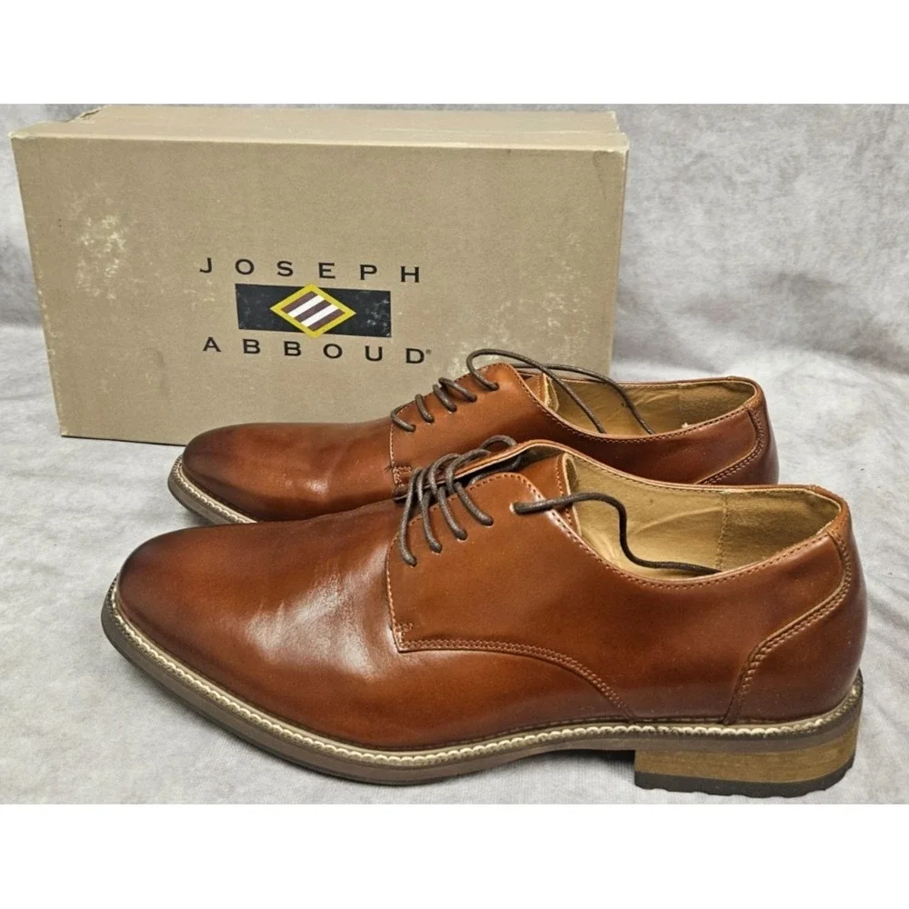 Joseph Abboud Mens Thorton Plain Toe Tan Oxford Size 13D New